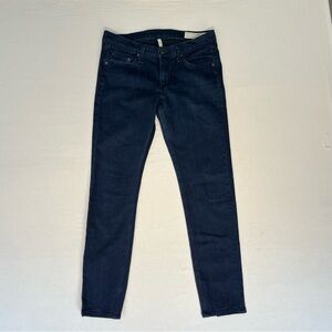 Rag Bone Woman Jean Capri Indigo Blue Dark Wash Denim Stretch Skinny Slim Jeans